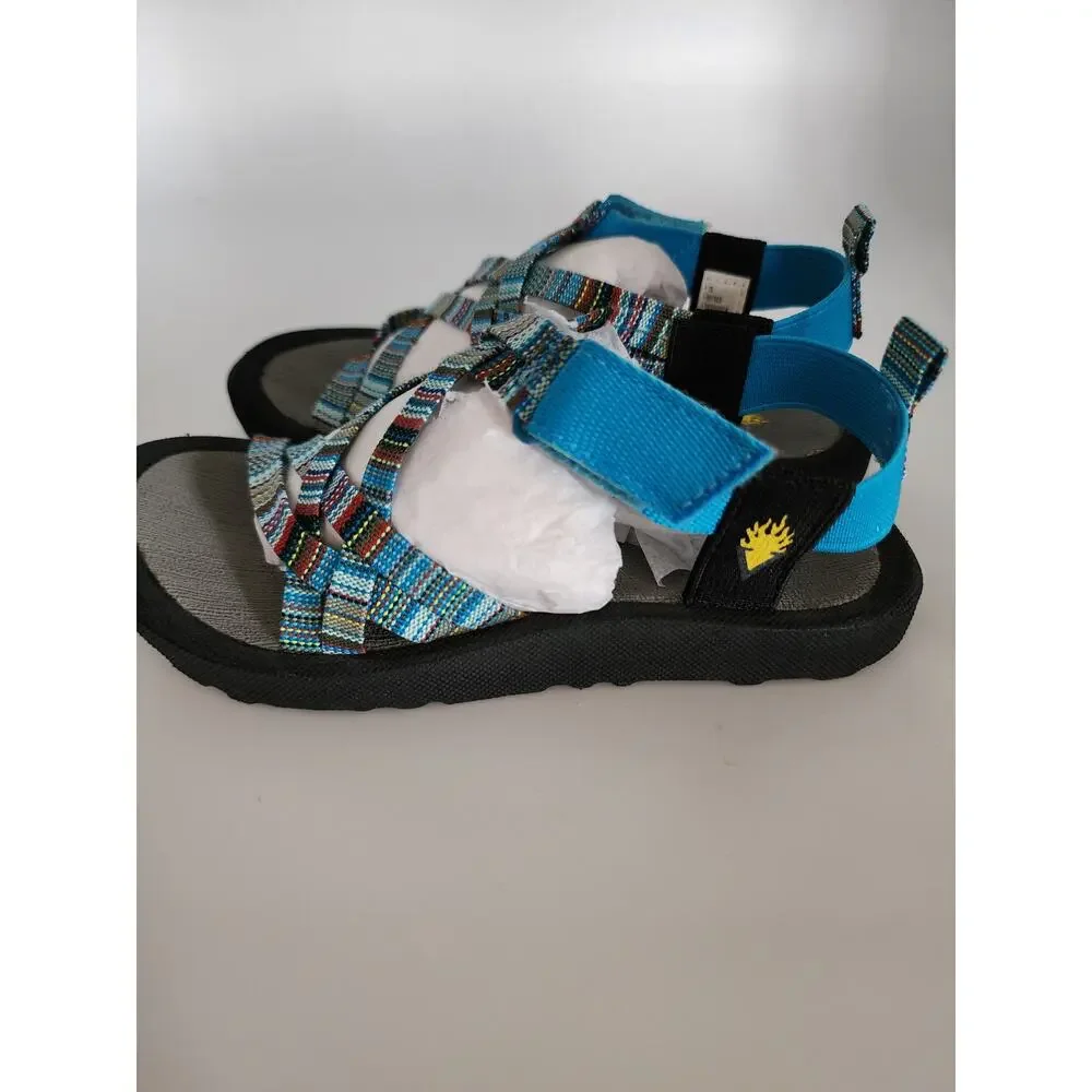 Volatile Kids Size 12 Turquoise Doodlebug Strappy Adjustable Sandals Outdoor